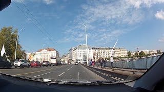 Geneva Genève Genf Ginevra Downtown Canton of Geneva Switzerland – onboard camera [upl. by Ylremik504]