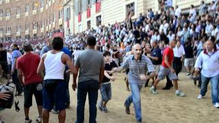 The Siena Palio of August 2011 Mobs and chaos after the end of the race [upl. by Vitale]