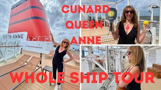 CUNARD QUEEN ANNE NEW CRUISE SHIP  FIRST LOOK amp TOUR OF WHOLE SHIP [upl. by Nylanna321]