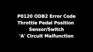 P0120 Throttle Position SensorSwitch TPS A Circuit Malfunction [upl. by Nitsyrc611]