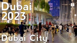 Dubai Burj Khalifa Night City Center Walking Tour 4K  United Arab Emirates 🇦🇪 [upl. by Pawsner]