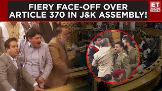 Fiery FaceOff Captured Over Article 370 In JampK Assembly  ET Now  Latest News  Breaking News [upl. by Hgielah]