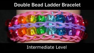 Rainbow Loom® Double Bead Ladder Bracelet [upl. by Dranoc]