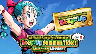 HOW TO GET THE 50 WORLDWIDE CAMPAIGN STEPUP SUMMON TICKETS 2024 PART 2 DBZ DOKKAN BATTLE [upl. by Kemppe]