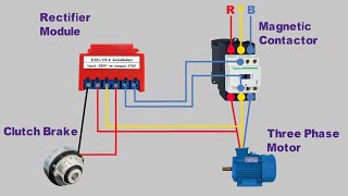 Clutch Brake Motor Connection Diagram Rectifier Module [upl. by Lucio]