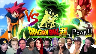 ⚡BROLY VS GOKU amp VEGETA🔥quotThis Blown Their MindsquotREACTION MASHUP PART2 Dragon Ball Super Brolyドラゴンボー [upl. by Derfiniw]