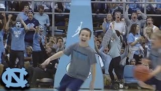 UNC Ball Boy Hits 3 Halfcourt Shots In A Row [upl. by Palumbo835]