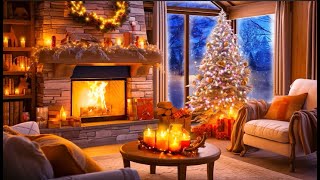 Christmas vibes 🎄🎅Warm cozy christmas carol ambience relaxing and fire crackling [upl. by Asserak]