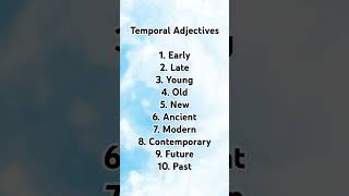 Temporal adjectives adjectives in english grammar english adjective education grammar learn [upl. by Fachan]