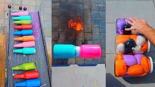 Breaking Glass Bottles  Breaking glass bottles 1 hour  Smash things [upl. by Eelarol]