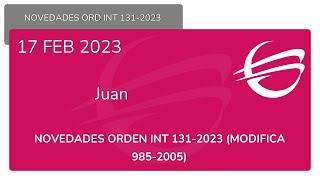 Delegación Competencias Ministro del Interior Orden INT1312023 modifica Orden INT 9852005 [upl. by Holey464]