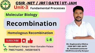 Genetic Recombination  Homologous Recombination  Molecular Biology  Lecture9 [upl. by Cissy]