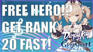 Genshin Impact Quick Start Beginners Guide  Get To AR 20 Fast Get Your Free Character [upl. by Levram]