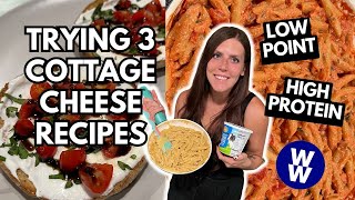 TRYING 3 QUICK amp EASY COTTAGE CHEESE RECIPES  WeightWatchers Points  mac amp cheese whipped toast [upl. by Ellekram]