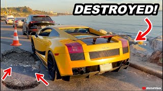 Destroying My Loud Lamborghini With A Huge Pothole [upl. by Eyla]