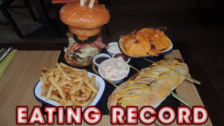 Burger Parlour Challenge RECORD  Randy Santel [upl. by Ahseikal]