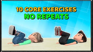 10 CORE EXERCISES FOR KIDS  NO REPEATS [upl. by Shalom]