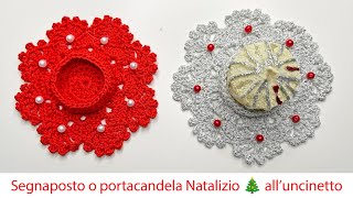 Segnaposto o portacandela Natalizio alluncinetto [upl. by Eidak]