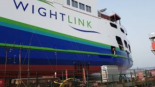 Launch of the Wightlink G Class Victoria of Wight Ferry [upl. by Nnaarual]