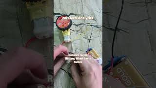 Robotics motor Battery Wheel and a Switch ctce diy electronicseducation roboticsforkids [upl. by Aima]