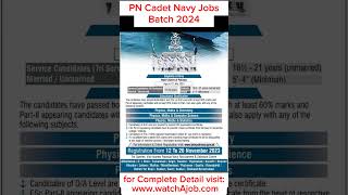 PN Cadet Batch 2024A Pak Navy Jobs [upl. by Netram]