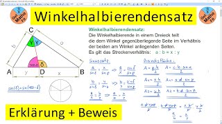 Winkelhalbierendensatz  Erklärung  Beweis [upl. by Alphonsine]