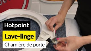 Comment remplacer une charnière de porte sur une machine à laver Hotpoint [upl. by Dupaix]