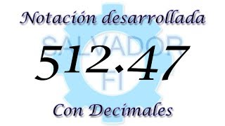 Notación Desarrollada con Décimales  Salvador FI [upl. by Broddy]