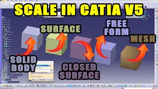 How to scale within CATIA V5 SolidBodies Surfaces Freeform and Meshes [upl. by Oribel201]