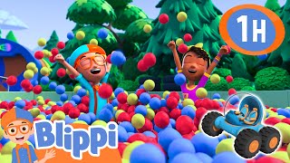 Blippis Bouncy Castle House  Blippi and Meekah Best Friend Adventures [upl. by Adekan]