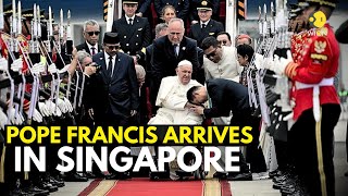 Pope Francis LIVE Pope Francis arrives in Singapore  Last leg of trip to Southeast Asia  WION [upl. by Pippy]