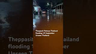 Pattaya city tunnels did not help flooding pattayaflooding thailand [upl. by Porett]