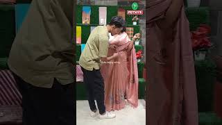 How to drape single floating in tissue silk saree saree draping shaping prepleating shaping [upl. by Nilorac]