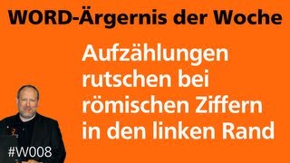 WordÄrgernis Aufzählungen rutschen in den linken Rand • Für 2013 2010 2007 • Markus Hahner® [upl. by Bartlett]