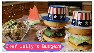 Chef Jellys Burgers Divine CheeseBurger Blue Cheese Burger and Summer Salad [upl. by Mokas]