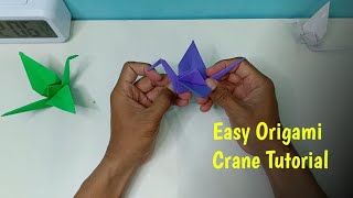 Easy Origami Crane Tutorial  Super Simple [upl. by Gnolb]