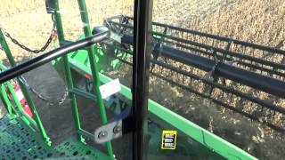 John Deere S680 with 635FD flex draper  Incab combining beans operator view [upl. by Nale720]