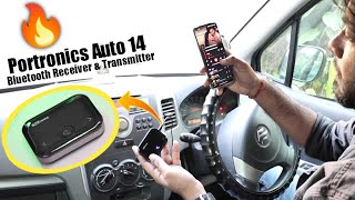 Portronics Auto 14 Bluetooth Receiver amp Transmitter Adapter Unboxing amp Review in Hindi [upl. by Yelram]