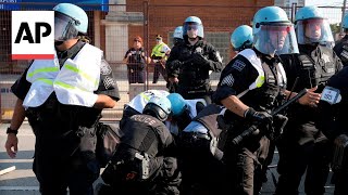 Protesters break through police fence near the DNC [upl. by Cordie77]