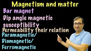 Magnetism and matter intensityof magnetisation magnetic susceptibility permeability barmagnet prop [upl. by Naie822]