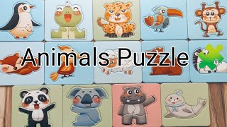 14 Animals Puzzle 🧩 ZebraFoxLeopardFrog ToucanCamelMonkeyPenguinSheepSealHippo Panda [upl. by Lladnik]