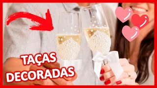 3 IDEIAS DE TAÃ‡AS DECORADAS COM PÃ‰ROLAS E STRASS Ideal para Dia dos Namorados e Brinde dos Noivos [upl. by Damali]