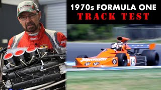 JOHN BOWE 70s Cosworth V8 Formula One drive ONBOARD [upl. by Ynavoj]