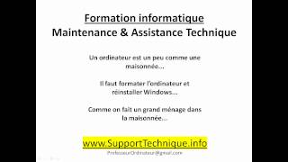 Maintenance 7 Formater lordinateur  Soutien et support technique informatique assistance [upl. by Sopher25]