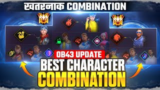 After OB43 Update Best Character Combination In Free Fire  Solo Rank Push Character Skills 2024 [upl. by Nibla]