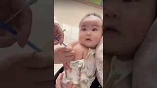 Baby Vaccine action at hospital 🏥 and funny 😂 baby love cute family babygirl happy funny [upl. by Tenneb]