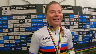 Lotte Kopecky Road World Champion 2024 quotI tried to stay calm and maybe that made me win todayquot [upl. by Mcroberts]