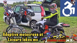 Adaptive motocross at Leisure lakes mx on a quad bike  Disabled rider [upl. by Tsyhtema439]