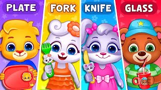 The Table Song by RV AppStudios  Plate Fork Knife and Glass  Kids Songs and Nursery Rhymes [upl. by Ajiam]