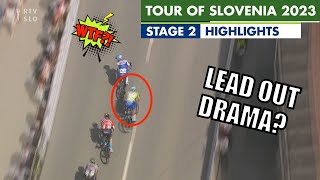 Dylan Groenewegen ALMOST CAUSES CRASH  Tour of Slovenia 2023 Stage 2 Highlights [upl. by Ycnaf754]